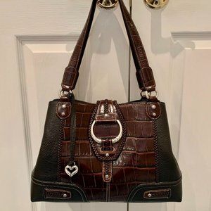 Brighton Black/Brown Leather Lexie Large Bag
